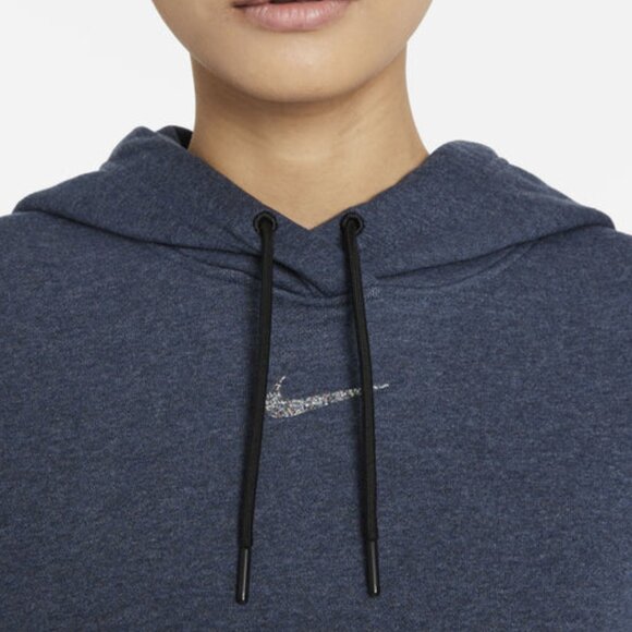 Nike Center Swoosh Hoodie Womens Small Blue Pullover Speckled Long Sleeve - Picture 3 of 12